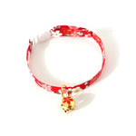 Verstellbares Haustierhalsband mit Blumen- und Glöckchenmotiv für Katzen und Hunde, Größe S (17–32 cm)
