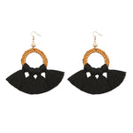 1 Paar Ohrringe Ethno-Stil Baumwollquaste Übertriebene Ohrringe Lange Ohrringe, Orange, Schwarz, Kaffee, Kurkuma, Rosa, Beige