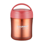 GOURMET Isolierbecher aus Edelstahl, doppelwandiger Isolier-Suppenbecher, Rot, Gelb, Blau
