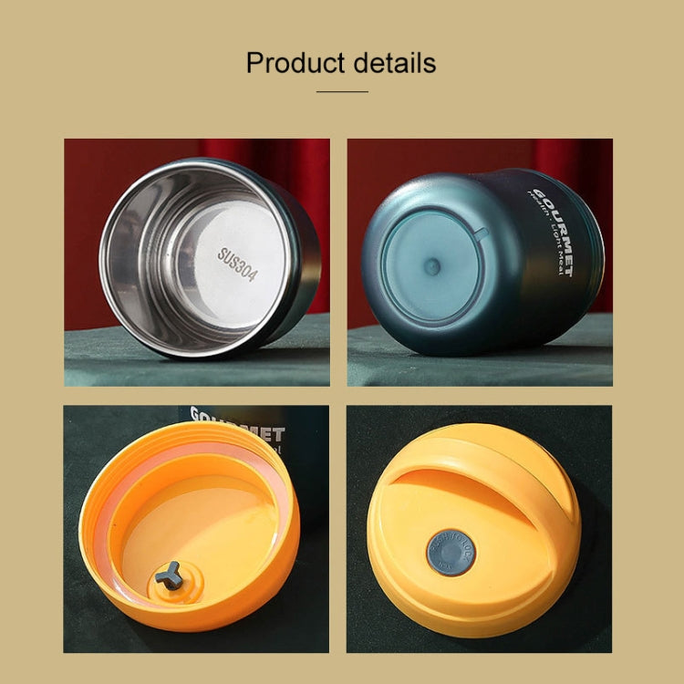 GOURMET Isolierbecher aus Edelstahl, doppelwandiger Isolier-Suppenbecher, Rot, Gelb, Blau