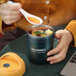 GOURMET Isolierbecher aus Edelstahl, doppelwandiger Isolier-Suppenbecher, Rot, Gelb, Blau