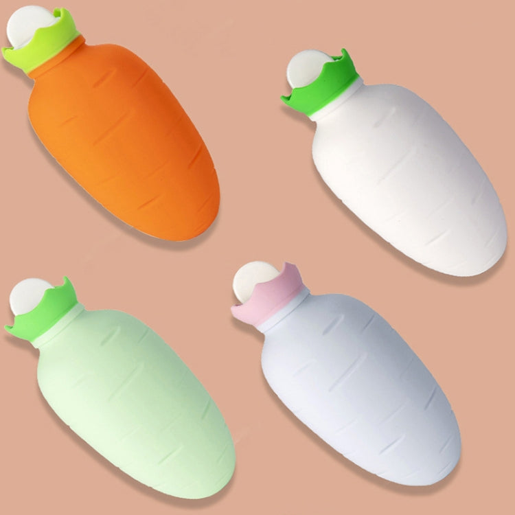 Karottenförmiger Silikon-Wärmflaschenbeutel zum Einfüllen von Wasser, winterfest, auslaufsicher und explosionsgeschützt, Handwärmer, Orange, Weiß-Pink, Weiß-Grün, Hellgrün