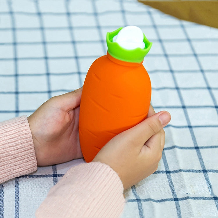 Karottenförmiger Silikon-Wärmflaschenbeutel zum Einfüllen von Wasser, winterfest, auslaufsicher und explosionsgeschützt, Handwärmer, Orange, Weiß-Pink, Weiß-Grün, Hellgrün