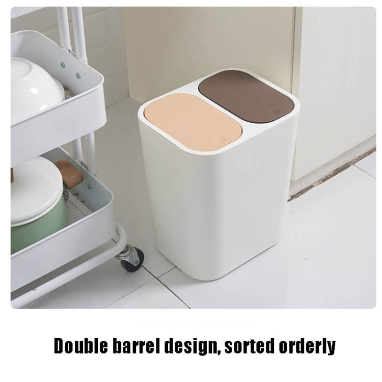 Mülleimer zur Trocken- und Nassmülltrennung, für Zuhause, Küche, Papierkorb, Blau, Weiß, Grau, Beige