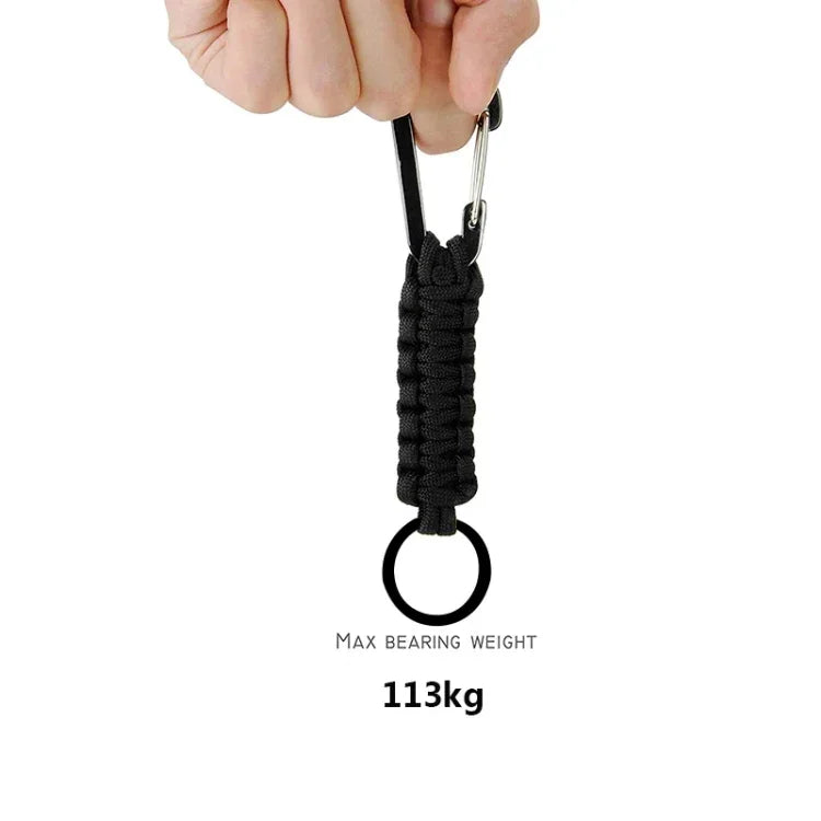 Multifunktionaler Outdoor-Nylon-Seil-Karabiner-Schlüsselanhänger, Nylon-Seil (Armeegrün), Nylon-Seil (Schwarz), Nylon-Seil (Braun), Nylon-Seil (Dunkelblau)