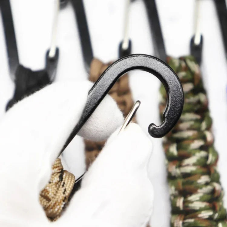 Multifunktionaler Outdoor-Nylon-Seil-Karabiner-Schlüsselanhänger, Nylon-Seil (Armeegrün), Nylon-Seil (Schwarz), Nylon-Seil (Braun), Nylon-Seil (Dunkelblau)