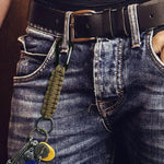 Multifunktionaler Outdoor-Nylon-Seil-Karabiner-Schlüsselanhänger, Nylon-Seil (Armeegrün), Nylon-Seil (Schwarz), Nylon-Seil (Braun), Nylon-Seil (Dunkelblau)