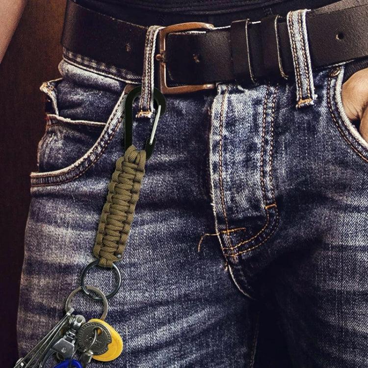 Multifunktionaler Outdoor-Nylon-Seil-Karabiner-Schlüsselanhänger, Nylon-Seil (Armeegrün), Nylon-Seil (Schwarz), Nylon-Seil (Braun), Nylon-Seil (Dunkelblau)
