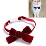 Samt-Schleife, verstellbares Halsband für Katzen, Hunde und Kaninchen, Größe S (17–30 cm), mit Glöckchen