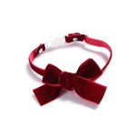 Samt-Schleife, verstellbares Halsband für Katzen, Hunde und Kaninchen, Größe S (17–30 cm), mit Glöckchen
