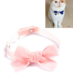 Samt-Schleife, verstellbares Halsband für Katzen, Hunde und Kaninchen, Größe S (17–30 cm), mit Glöckchen