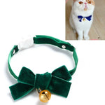 Samt-Schleife, verstellbares Halsband für Katzen, Hunde und Kaninchen, Größe S (17–30 cm), mit Glöckchen