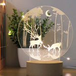 3D Atmosphere Decorative Light Acrylic Inner Carved LED Night Light Creative Girl Table Lamp, Double Deer, Whale Girl, Deer, Cartoon Astronaut, Good Night, Flamingo, Full Moon, Tree Cat, Swan, Stars And Moon, Full Moon Swan, Moon Girl