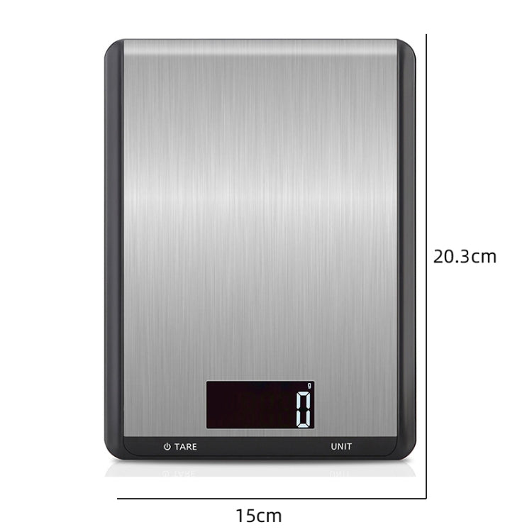 Edelstahl Küchenwaage Haushalt Lebensmittel Elektronische Waage, 5kg/1g, 10kg/1g