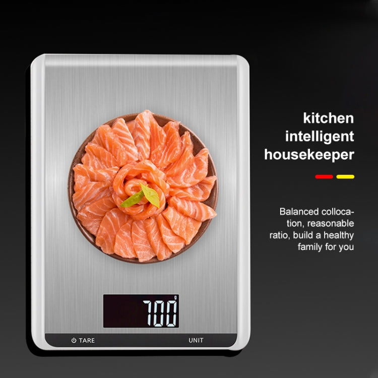 Edelstahl Küchenwaage Haushalt Lebensmittel Elektronische Waage, 5kg/1g, 10kg/1g