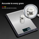 Edelstahl Küchenwaage Haushalt Lebensmittel Elektronische Waage, 5kg/1g, 10kg/1g