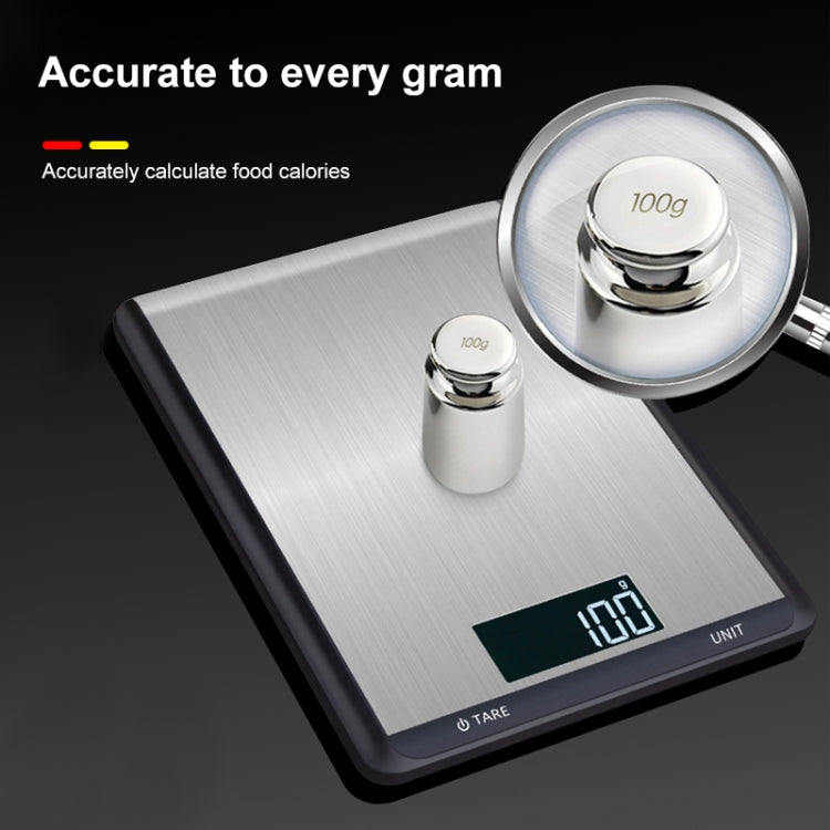 Edelstahl Küchenwaage Haushalt Lebensmittel Elektronische Waage, 5kg/1g, 10kg/1g