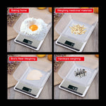 Edelstahl Küchenwaage Haushalt Lebensmittel Elektronische Waage, 5kg/1g, 10kg/1g