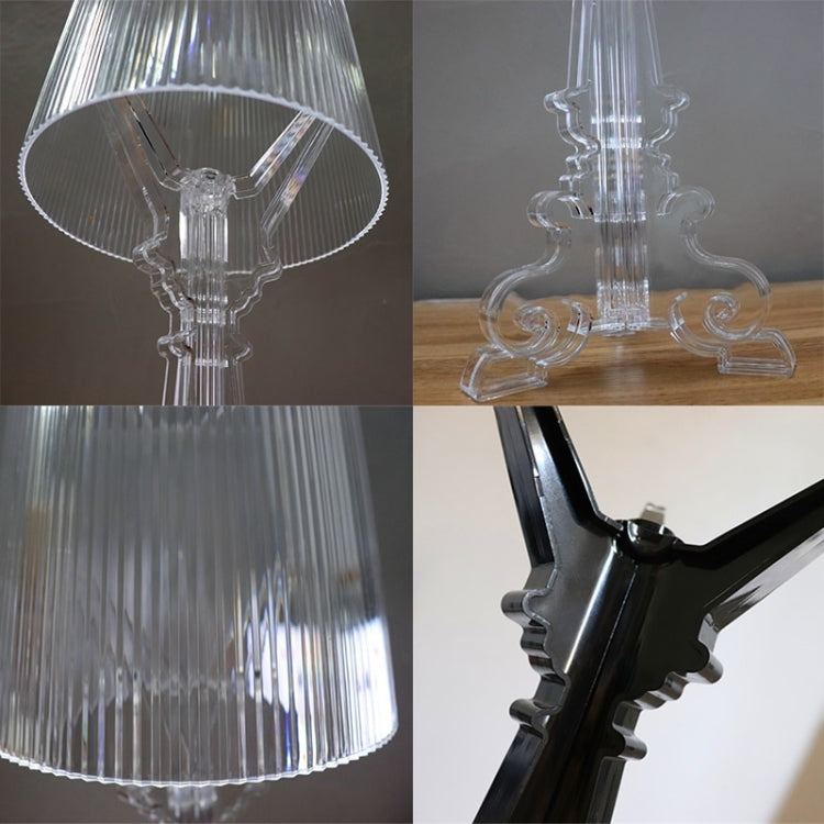 LED Bettlampe Schlafzimmer Wohnzimmer Acryl Tischlampe Nachttischlampe Lampenschirm Tischlicht Nacht, Schwarz, Transparent