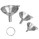 3-in-1 Edelstahl-Trichter Mini-Trichter Öltrichter Weintrichter Integriertes Flüssigkeitsspender-Set, Öltrichter