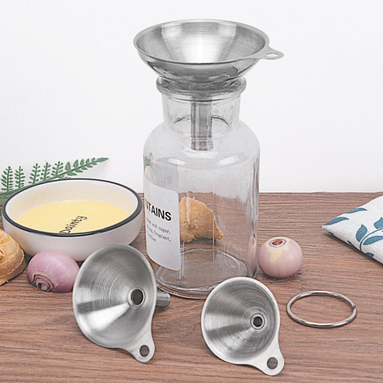 3-in-1 Edelstahl-Trichter Mini-Trichter Öltrichter Weintrichter Integriertes Flüssigkeitsspender-Set, Öltrichter