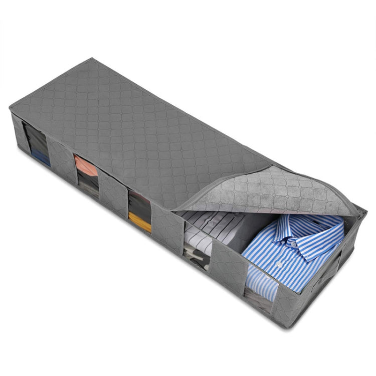 Vliesstoff-Bettaufbewahrungsbox, faltbare Steppdecken-Kleider-Aufbewahrungstasche, staub- und feuchtigkeitsdicht, 97x33x15cm