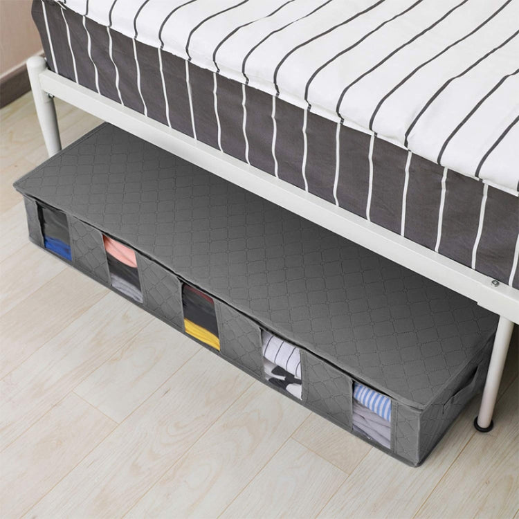 Vliesstoff-Bettaufbewahrungsbox, faltbare Steppdecken-Kleider-Aufbewahrungstasche, staub- und feuchtigkeitsdicht, 97x33x15cm
