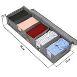 Vliesstoff-Bettaufbewahrungsbox, faltbare Steppdecken-Kleider-Aufbewahrungstasche, staub- und feuchtigkeitsdicht, 97x33x15cm