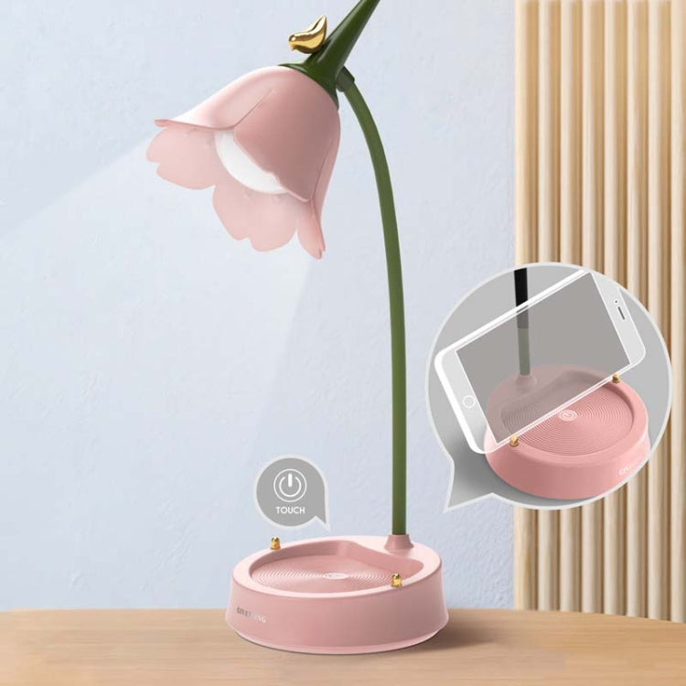 GIVELONG Waldvogel LED Touch USB Tischlampe mit Handyhalter Schlafzimmer Nachttischlampe, GL361-1 Rot, GL361-2 Gelb, GL361-3 Blau, GL361-4 Grün, GL362-1 Pink, GL362-2 Gelb, GL362-3 Blau, GL362-4 Grün, GL363-1 Rot, GL363-2 Gelb