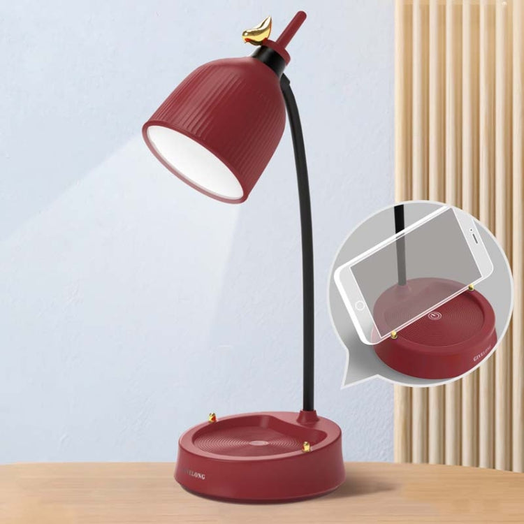 GIVELONG Waldvogel LED Touch USB Tischlampe mit Handyhalter Schlafzimmer Nachttischlampe, GL361-1 Rot, GL361-2 Gelb, GL361-3 Blau, GL361-4 Grün, GL362-1 Pink, GL362-2 Gelb, GL362-3 Blau, GL362-4 Grün, GL363-1 Rot, GL363-2 Gelb