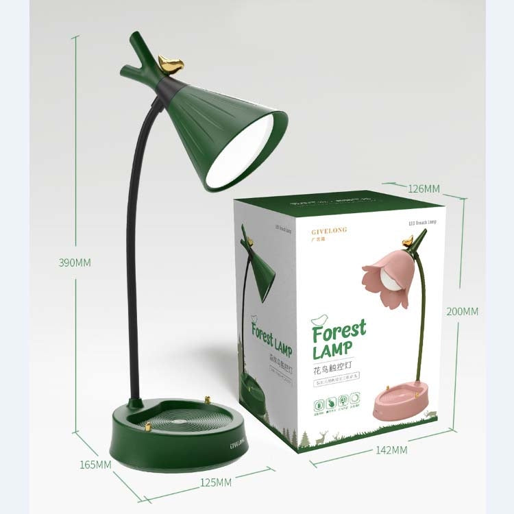 GIVELONG Waldvogel LED Touch USB Tischlampe mit Handyhalter Schlafzimmer Nachttischlampe, GL361-1 Rot, GL361-2 Gelb, GL361-3 Blau, GL361-4 Grün, GL362-1 Pink, GL362-2 Gelb, GL362-3 Blau, GL362-4 Grün, GL363-1 Rot, GL363-2 Gelb