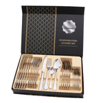 24-teiliges Besteckset aus Edelstahl, für Western-Steak, Geschenkset, Silber, Gold, Roségold, Regenbogenfarben, Schwarz
