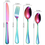 24-teiliges Besteckset aus Edelstahl, für Western-Steak, Geschenkset, Silber, Gold, Roségold, Regenbogenfarben, Schwarz