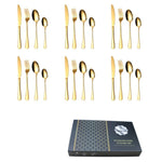24-teiliges Besteckset aus Edelstahl, für Western-Steak, Geschenkset, Silber, Gold, Roségold, Regenbogenfarben, Schwarz