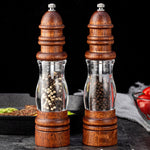 Pfeffermühle in Holz-Leuchtturmform, manuelles Meersalz-Mahlwerkzeug für den Haushalt, Stil 2