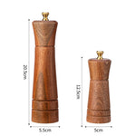 Holz-Pfeffermühle Küchen-Haushalts-manuelle feste Pfefferpulver-schwarze Pfeffermühlenflasche Gewürzglas, Stil 3, 5 Zoll, Stil 3, 8 Zoll