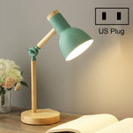 T1062 Wohnheim Augenschutz Schreibtischlampe Schlafzimmer Nachttisch Holzlampe, US-Stecker, EU-Stecker, UK-Stecker, AU-Stecker