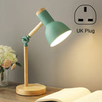 T1062 Wohnheim Augenschutz Schreibtischlampe Schlafzimmer Nachttisch Holzlampe, US-Stecker, EU-Stecker, UK-Stecker, AU-Stecker