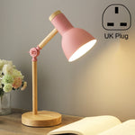 T1062 Wohnheim Augenschutz Schreibtischlampe Schlafzimmer Nachttisch Holzlampe, US-Stecker, EU-Stecker, UK-Stecker, AU-Stecker