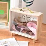 Holz Spardose Große Kapazität Kinder Sparschwein Kreative Desktop-Accessoires