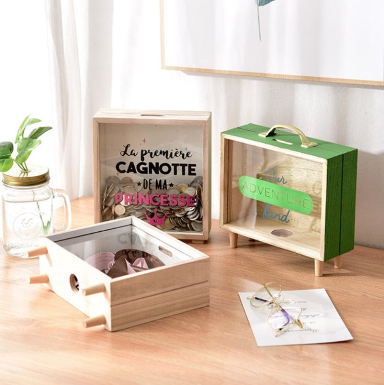 Holz Spardose Große Kapazität Kinder Sparschwein Kreative Desktop-Accessoires