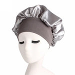 2 Stück TJM-301 Nachthaube mit breiter Krempe und elastischem Stirnband, Damen-Chemotherapiehaube, Haarpflegehut, Größe M (56–58 cm)