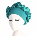 2 Stück TJM-301 Nachthaube mit breiter Krempe und elastischem Stirnband, Damen-Chemotherapiehaube, Haarpflegehut, Größe M (56–58 cm)