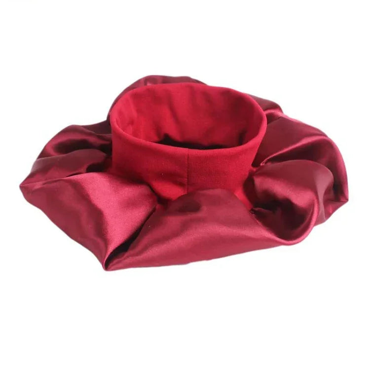 2 Stück TJM-301 Nachthaube mit breiter Krempe und elastischem Stirnband, Damen-Chemotherapiehaube, Haarpflegehut, Größe M (56–58 cm)
