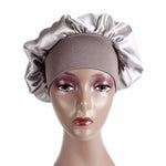 2 Stück TJM-301 Nachthaube mit breiter Krempe und elastischem Stirnband, Damen-Chemotherapiehaube, Haarpflegehut, Größe M (56–58 cm)