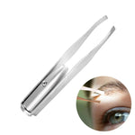 3-teiliges Set Augenbrauenpinzetten mit LED-Licht, Make-up-Werkzeug, Wimpernhaarentfernung, Beauty-Accessoires