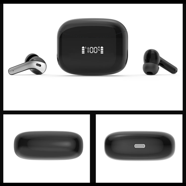 Kabelloser Touch Digitalanzeige Bluetooth Ohrhörer, Schwarz, Weiß