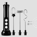 Schneebesen Haushalt Elektrisch Backen Mini Kabellos Handrührgerät Milchaufschäumer, Weiß, Schwarz