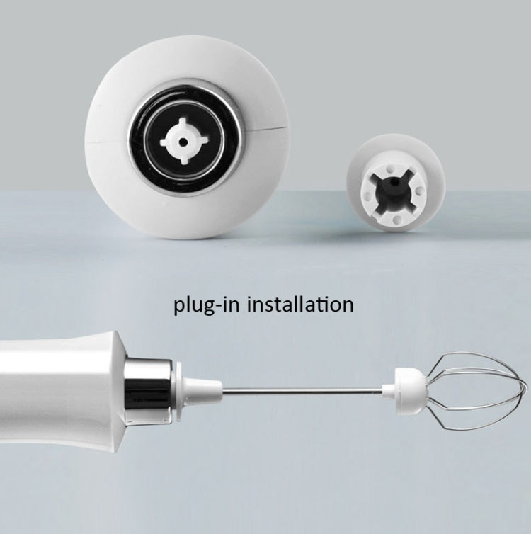 Schneebesen Haushalt Elektrisch Backen Mini Kabellos Handrührgerät Milchaufschäumer, Weiß, Schwarz