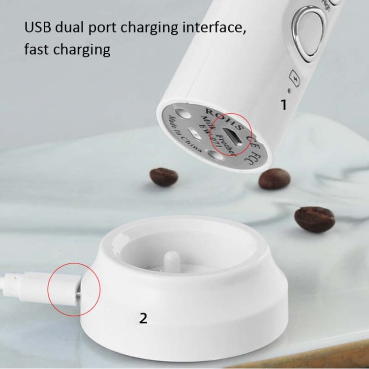 Schneebesen Haushalt Elektrisch Backen Mini Kabellos Handrührgerät Milchaufschäumer, Weiß, Schwarz
